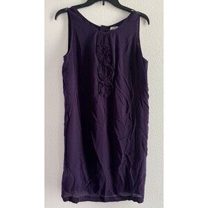 LEON MAX dress Limited Edition purple Silk floral Sleeveless mini dress size M